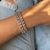 Pulseira corações de zirconias dourado - comprar online