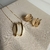 Conjunto redondo com pedra e aço inoxidável
