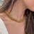 Colar correntaria elos trançados dourado