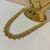 Colar correntaria elos trançados dourado - Gabriella Sempre Bella