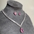 Conjunto zirconias gota rosa