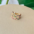 PIERCING FAKE DOURADO CRAVEJADO COLORIDO 4 LINHAS