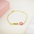 PULSEIRA DOURADA ELO PORTUGUÊS PLAQUINHA COM NOME