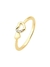 Anel dourado coração com micro zircônia