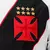 Camisa masculina do Vasco da Gama II, branca com detalhes em preto e vermelho, estampada com o escudo do clube