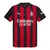 Camisa  do AC Milan 25/26 masculina da Puma, nas cores preta e vermelha com detalhes em cinza e logo Emirates Fly Better