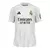 Camisa torcedor branca do Real Madrid I 25/26, fabricada pela Adidas, com logo do time e detalhes em amarelo.