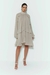 VESTIDO CURTO COM FRANZIDOS AMARRACAO PESCOCO KAKI CLARO - ZEN OFICIAL - comprar online