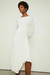 VESTIDO MALHA RECORTES OFF WHITE MANGA LONGA - ANIMALE na internet