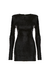 VESTIDO CURTO MANGA LONGA LUVAS VELUDO PRETO - TIG