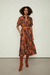 VESTIDO CHEMISE MIDI MANGA CURTA COM AMARRAÇÃO ESTAMPADO - ANIMALE - comprar online