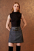 SAIA CURTA DETALHE COURO GRIS - AGILITA - comprar online