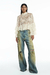 CALÇA JEANS PERNA RETA MANCHADA COM RASGOS - TIG - comprar online