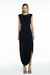 VESTIDO LONGO SEM MANGA SAIA TORCIDA MALHA PRETA - TIG - comprar online