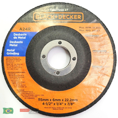 Black Decker a24r disco desbaste metal 115mm x 6mm 22.2mm