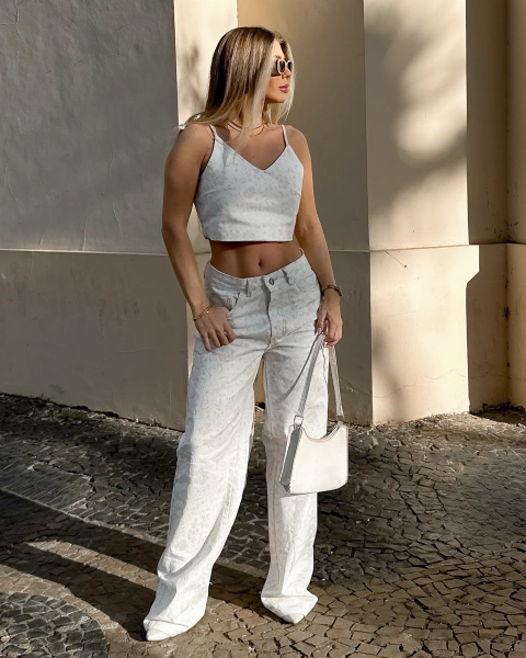 Conjunto Floral Off White