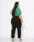 Calça Reta Plus Size de Linho Preta - comprar online