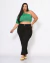 Calça Reta Plus Size de Linho Preta - comprar online