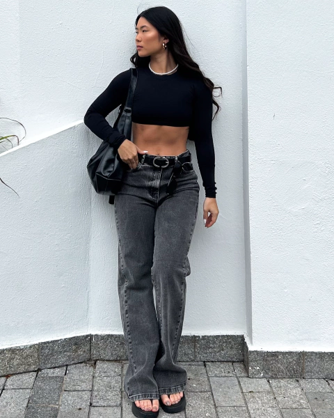 Calça Wide Leg Preta