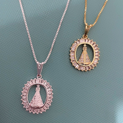 Colar Santinha Nossa Senhora Aparecida Folheado Feminino - comprar online