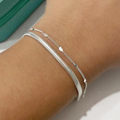 Pulseira Feminina Tripla Frases Folheada à Prata - comprar online