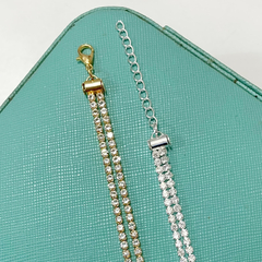 Pulseira Riviera Dupla Folheada à Prata ou Ouro na internet