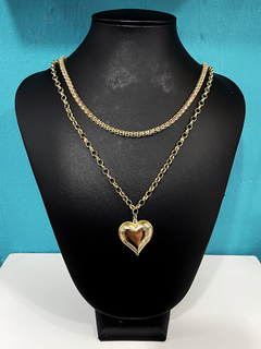 Colar Feminino Duplo Folheado à Ouro Dourado Cartie - Mix Acessórios