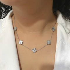 Conjunto Kit Trevo em Aço Inoxidável Prata ou Dourado