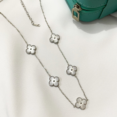 Colar Feminino Trevo em Aço Inoxidável Prata ou Dourado