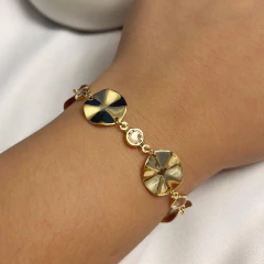 Pulseira Feminina Folheada à Ouro Sereia Folhas