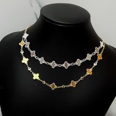 Colar Choker Trevos Folheado à Prata ou Ouro Feminino na internet