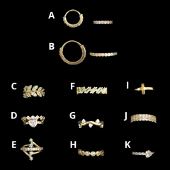 Piercing Argola Dourado Cravejado Nariz Hélix