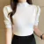Blusa feminina casual de malha de gola alta, tops finos, roupas de verão - loja online