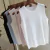 Blusa feminina casual de malha de gola alta, tops finos, roupas de verão