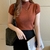 Imagem do Blusa feminina casual de malha de gola alta, tops finos, roupas de verão