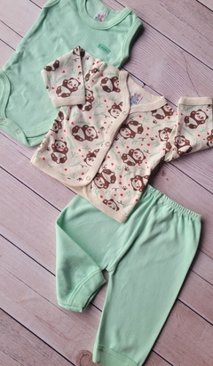 Conjunto longo 3 peças unissex panda