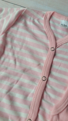 Conjunto longo 3 peças rosa listrado na internet