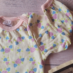 Body menina manga longa flores - loja online
