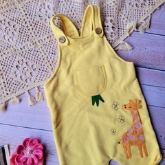 Jardineira macacão menina bebê girafa - comprar online