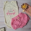 Conjunto menina body e tapa fralda princesa
