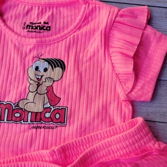 Conjunto menina crooped e short - turma da Mônica na internet