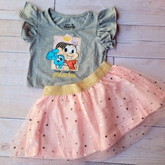 Conjunto menina crooped e saia - Turma da Mônica