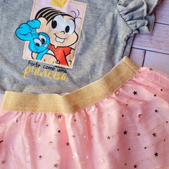 Conjunto menina crooped e saia - Turma da Mônica - Loja Meu Guri Moda Bebê