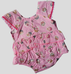 Body vestido em tricoline cupcake na internet