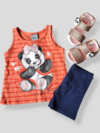 Conjunto menina blusa e short panda