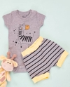 Conjunto Bebê Body e Shorts Zebra