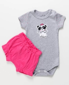 Conjunto Bebê Body e Shorts Panda