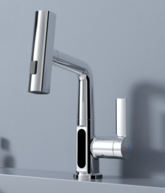 Intelligent Digital Display Faucet Pull-out Basin Faucet Temperature Digital Display Rotation - comprar online
