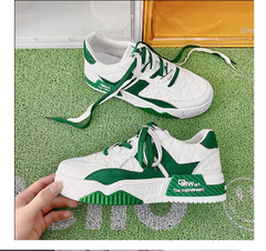 Sapatos de grife para homem casual plataforma tênis de dois tons rendas até fo - comprar online