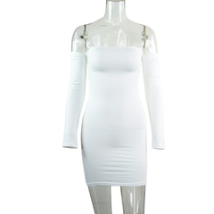 Vestido boate sem alças para mulheres, manga comprida, sem encosto, grande - Lojas online